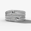 14K White Gold Pavé Natural Diamonds Statement Ring