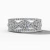 14K White Gold Round-Cut Natural Diamonds Intertwined Statement Ring