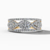 14K Yellow Gold Round-Cut Natural Diamonds Intertwined Statement Ring