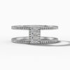 14K White Gold Baguette & Round-Cut Natural Diamonds Minimalist Ring