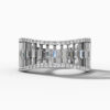 14K White Gold Natural Diamonds Baguette Statement Ring