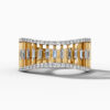 14K Yellow Gold Natural Diamonds Baguette Statement Ring