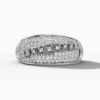 14K White Gold Pavé Natural Diamond Statement Ring