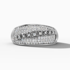 14K White Gold Pavé Natural Diamond Statement Ring