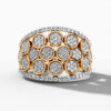 14K Yellow Gold Natural Diamonds Multi-Circle Pavé Statement Ring
