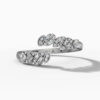 14K White Gold Natural Diamonds Open Leaf Baguette Ring
