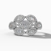 14K White Gold Natural Diamonds Marquise Cluster Ring