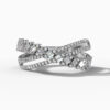 14K White Gold Natural Diamonds Twisted Wrap Ring