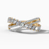 14K Yellow Gold Natural Diamonds Twisted Wrap Ring