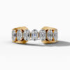 14K Yellow Gold Natural Diamonds Sculptural Statement Ring