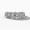 14K White Gold Natural Diamonds Double Row Pear-Shape Ring
