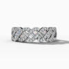 14K White Gold Natural Diamonds Braided Baguette Ring