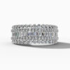 14K White Gold Baguette & Round-Cut Natural Diamonds Ring