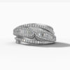 14K White Gold Natural Diamonds Statement Ring