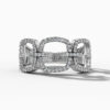 14K White Gold Round-Cut Natural Diamonds Link Statement Ring