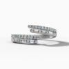 14K White Gold Baguette & Round-Cut Natural Diamonds Wrap Ring