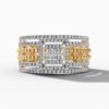 14K Yellow Gold Baguette & Round-Cut Natural Diamonds Bubble Statement Ring