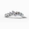 14K White Gold Baguette & Round-Cut Natural Diamonds Nature Inspired Ring