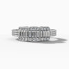 14K White Gold Baguette & Round-Cut Natural Diamonds Bubble Ring