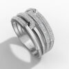 14K White Gold Pavé Natural Diamonds Statement Ring