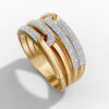 14K Yellow Gold Pavé Natural Diamonds Statement Ring