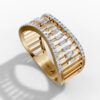 14K Yellow Gold Natural Diamonds Baguette Statement Ring