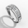 14K White Gold and Natural Diamonds Bubble Ring
