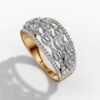 14K Yellow Gold Baguette & Round Natural Diamonds Ring
