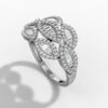 14K White Gold Natural Diamonds Marquise Cluster Ring