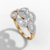 14K Yellow Gold Natural Diamonds Marquise Cluster Ring