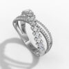 14K White Gold Natural Diamonds Twisted Wrap Ring