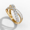 14K Yellow Gold Natural Diamonds Twisted Wrap Ring