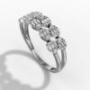 14K White Gold Natural Diamonds Double Row Pear-Shape Ring