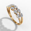 14K Yellow Gold Natural Diamonds Double Row Pear-Shape Ring