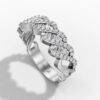 14K White Gold Natural Diamonds Braided Baguette Ring