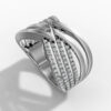14K White Gold Natural Diamonds Criss-Cross Statement Ring