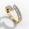 14K Yellow Gold Baguette & Round-Cut Natural Diamonds Wrap Ring