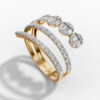 14K Yellow Gold Round-Cut Natural Diamonds Wrap Statement Ring