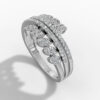 14K White Gold and Natural Diamond Leaf Ring