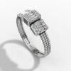 14K White Gold Baguette & Round-Cut Natural Diamonds Bubble Ring