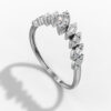 14K White Gold Baguette & Round-Cut Natural Diamonds Nature Inspired Ring
