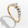 14K Yellow Gold Baguette & Round-Cut Natural Diamonds Nature Inspired Ring