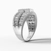 14K White Gold and Natural Diamonds Rectangular Pavé Statement Ring