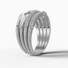 14K White Gold Pavé Natural Diamonds Statement Ring