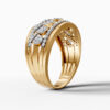 14K Yellow Gold Natural Diamonds Baguette and Round-Cut Statement Ring