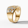 14K Yellow Gold Natural Diamonds Multi-Circle Pavé Statement Ring