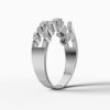 14K White Gold Natural Diamonds Multi-Row Twisted Leaf Ring