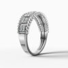 14K White Gold and Natural Diamonds Bubble Ring