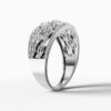 14K White Gold Baguette & Round Natural Diamonds Ring