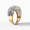 14K Yellow Gold Baguette & Round Natural Diamonds Ring